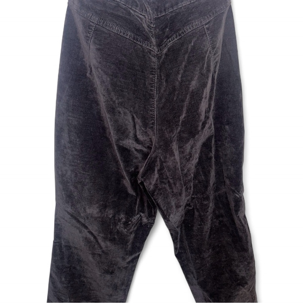 Free People Velvet Pants 8 Black High Rise Straight / Flare Pocket Detail - Picture 2 of 3